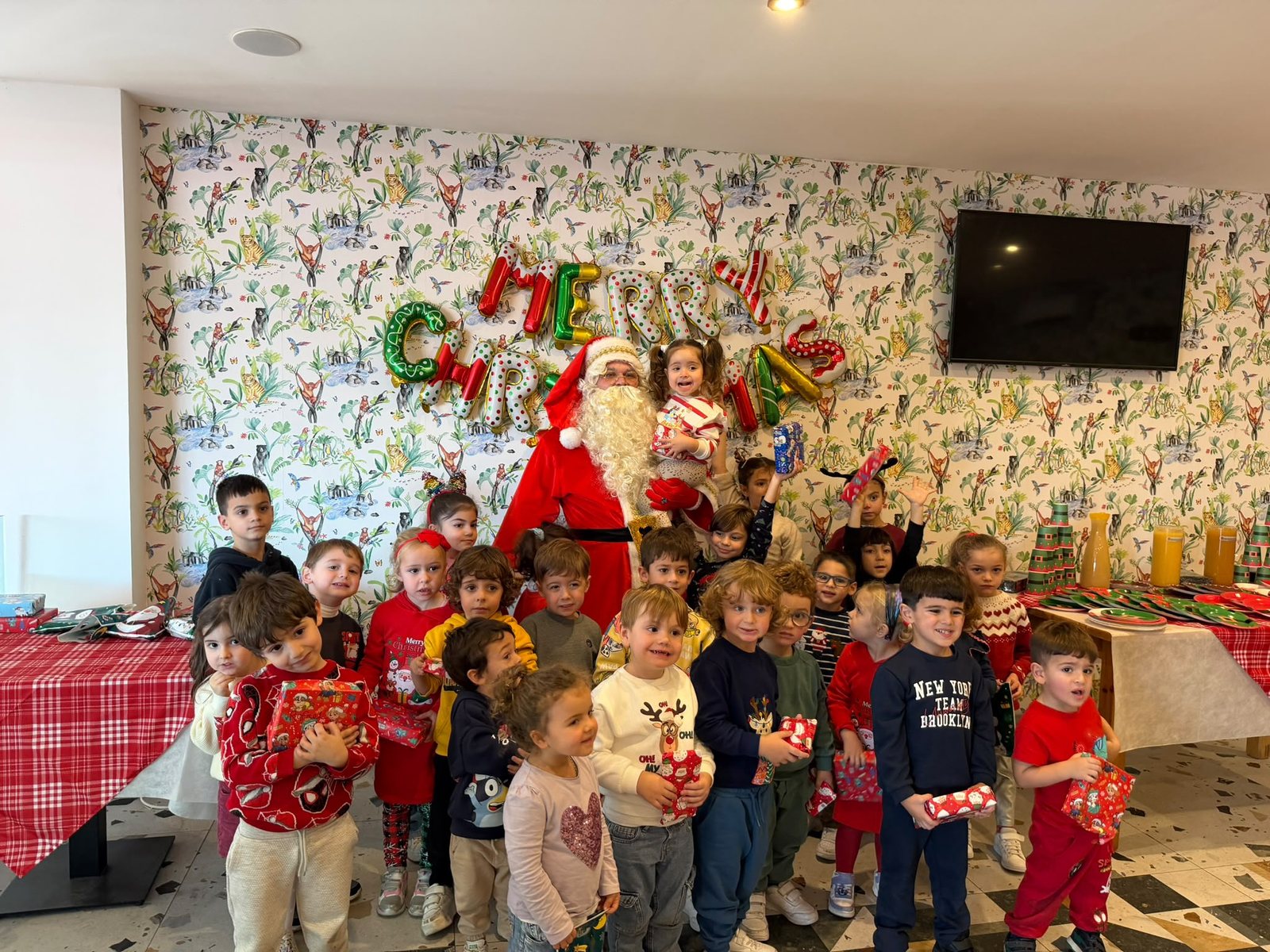 A group of children at the Christmas party
